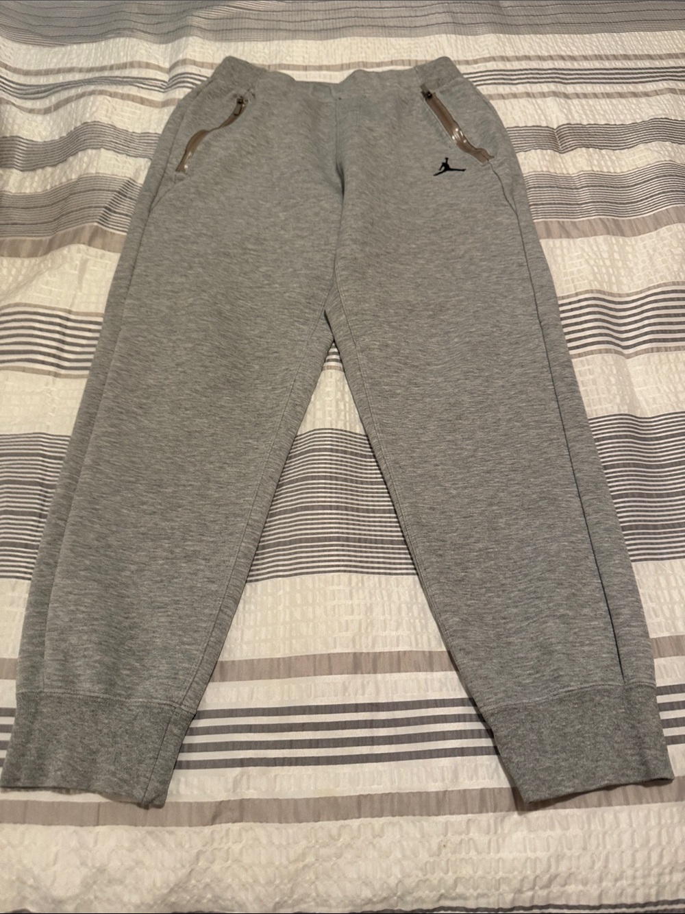 Jordan Gray Athletic Joggers with Zip Pockets